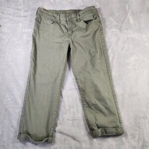 Levi's‎  Classic Women's 28 Cuffed Capri Jeans Olive Green Coastal Grandma